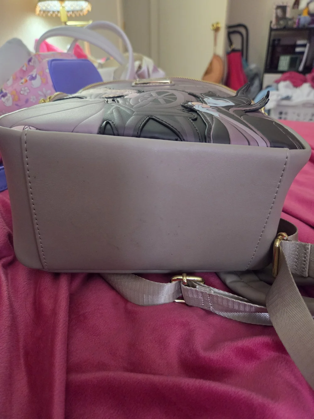 Loungefly Disney Maleficent & Aurora Mini Backpack - Taupe